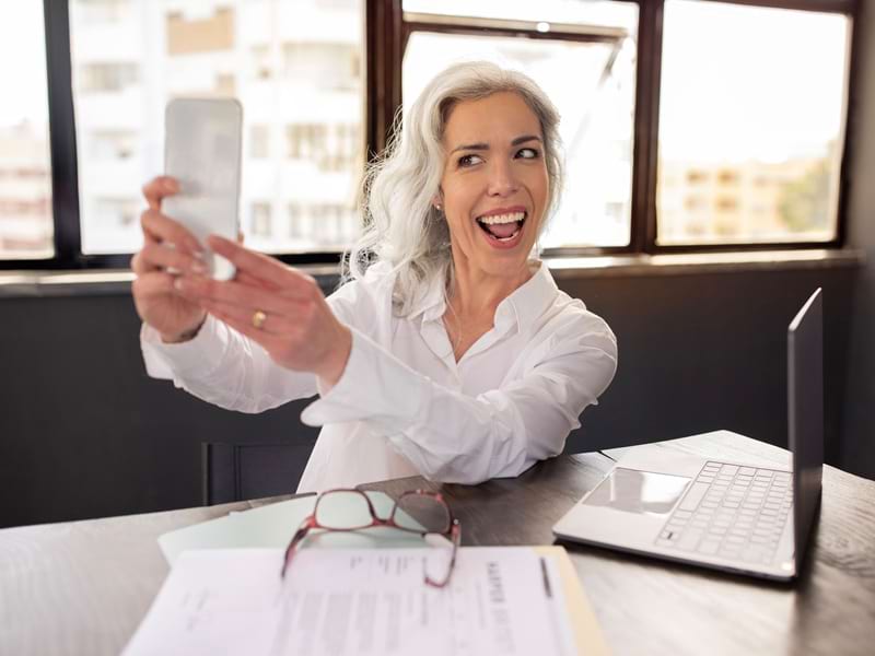 Sugar Mommy and Younger Man Video Chatting